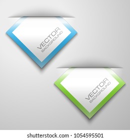 Abstract paper banner. The flat form advertising text banner poster. The flat banner image. Advertising Design shape. Vector label ribbon tag. Straight arrow ribbon banner. Set blank square realistic