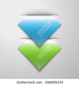 Abstract paper banner. The flat form advertising text banner poster. The flat banner image. Advertising Design shape. Vector label ribbon tag. Straight arrow ribbon banner. Set blank square realistic