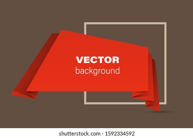 abstract paper banner. Flat paper form advertising banner poster. Flat banner corners image. Advertising Design shape. label ribbon tag. straight arrow ribbon banner
