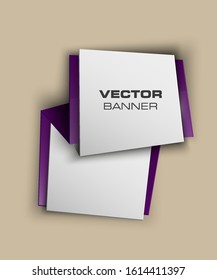 abstract paper banner. Flat paper form advertising banner poster. Flat banner corners image. Advertising Design shape. label ribbon tag. straight arrow ribbon banner