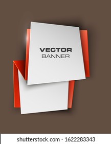abstract paper banner. Flat paper form advertising banner poster. Flat banner corners image. Advertising Design shape. label ribbon tag. straight arrow ribbon banner