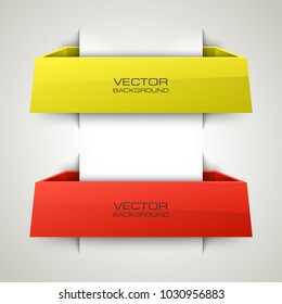 Abstract paper banner set. The flat form advertising text banner poster. The flat banner image. Advertising Design shape. Vector label ribbon tag. Straight arrow ribbon banner