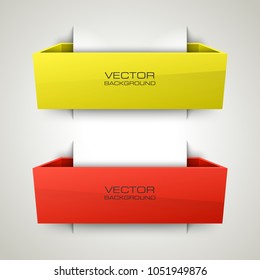 Abstract paper banner set. The flat form advertising text banner poster. The flat banner image. Advertising Design shape. Vector label ribbon tag. Straight arrow ribbon banner