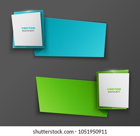 Abstract paper banner set. The flat form advertising text banner poster. The flat banner image. Advertising Design shape. Vector label ribbon tag. Straight arrow ribbon banner