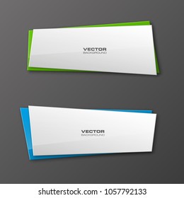 Abstract paper banner set. The flat form advertising text banner poster. The flat banner image. Advertising Design shape. Vector label ribbon tag. Straight arrow ribbon banner