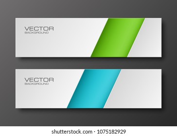 Abstract paper banner set. The flat form advertising text banner poster. The flat banner image. 