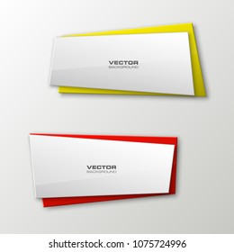 Abstract paper banner set. The flat form advertising text banner poster. The flat banner image. Advertising Design shape. Vector label ribbon tag. Straight arrow ribbon banner