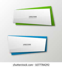 Abstract paper banner set. The flat form advertising text banner poster. The flat banner image. Advertising Design shape. Vector label ribbon tag. Straight arrow ribbon banner