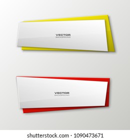 Abstract paper banner set. The flat form advertising text banner poster. The flat banner image. Advertising Design shape. Vector label ribbon tag. Straight arrow ribbon banner