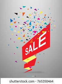 Abstract paper banner tag for special offer sale. Discount offer price label. Colorful symbol for advertising campaign marketing. Vector illustration.