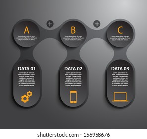 Abstract paper banners / panel template for business design, infographics,step presentation, progress, number options, websites or workflow layout. Clean and modern style