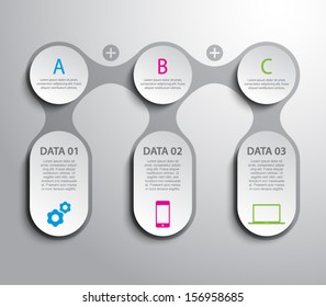 Abstract paper banners / panel template for business design, infographics,step presentation, progress, number options, websites or workflow layout. Clean and modern style