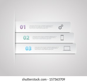Abstract paper banners / panel template for business design, infographics,step presentation, progress, number options, websites or workflow layout. Clean and modern style