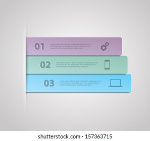 Abstract paper banners / panel template for business design, infographics,step presentation, progress, number options, websites or workflow layout. Clean and modern style