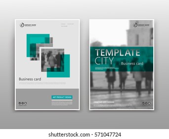 Abstract paper blurb. White brochure cover design. Fancy info banner square frame. Ad flyer text font. Title sheet model set. Modern vector front page. Creative city texture. Green blocks figure icon