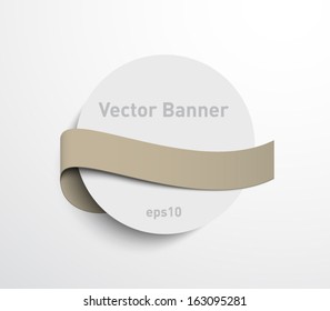 Abstract paper card banner with ribbon for websites or business design. Clean style for invitations, greetings, promotion, gifts, greetings or celebrations