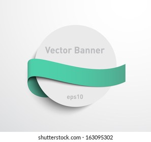 Abstract paper card banner with ribbon for websites or business design. Clean style for invitations, greetings, promotion, gifts, greetings or celebrations