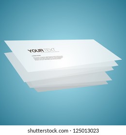 Abstract paper card design vector for text