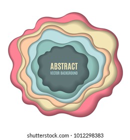 Abstract paper carve background. Paper cut layer style. Design element for flyers, presentations and posters. Vector illustration.