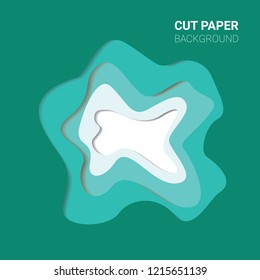 Abstract paper carve template background. Book cover or annual report template concept design. Vector illustration. Cut layers create topography map concept. Wavy layered design paper art poster.