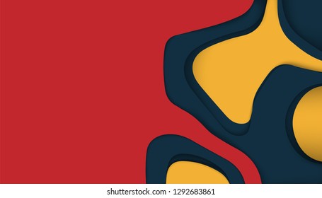 Abstract paper carve template background, Realistic 3d layered bending objects, for 3D abstract paper art style