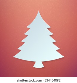 Abstract Paper Christmas Tree on Colorful Background Vector illustration