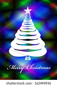 Abstract paper Christmas Tree Template Eve.Background.Vector