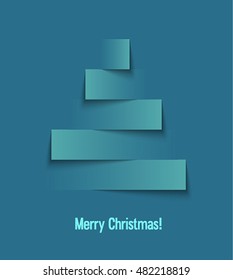 Abstract paper Christmas tree. Vector illustration.