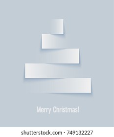 Abstract paper Christmas tree. Vector illustration.