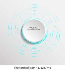 Abstract paper circle with brush stroke