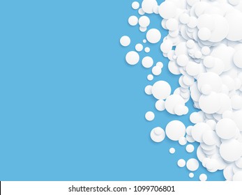 abstract paper circles with drop shadows on blue background