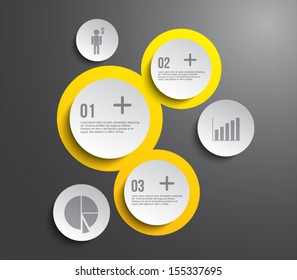 Abstract paper circles panel / banners for background, business design, infographics, reports, progress, number options, step presentation, websites or workflow layout. Clean and modern style
