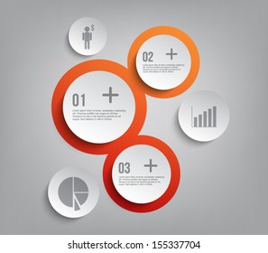 Abstract paper circles panel / banners for background, business design, infographics, reports, progress, number options, step presentation, websites or workflow layout. Clean and modern style