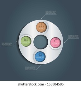 Abstract paper circles/Vector infographic template design 