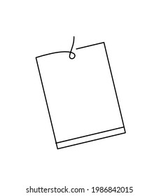 Abstract paper with paper clip as line drawing on white as background. Vector