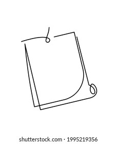 Papel abstracto con clip de papel como dibujo de línea sobre blanco como fondo. Vector