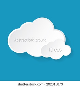 abstract  Paper clouds background with shadows. Vector illustration of white cloud . Eps10.