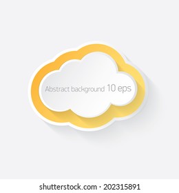 abstract  Paper clouds background with shadows. Vector illustration of white cloud . Eps10.