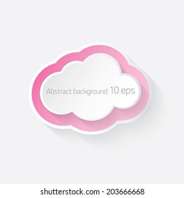 abstract Paper clouds background with shadows. Vector illustration of white cloud . Eps10.