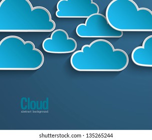 Abstract paper clouds background. Vector illustration.