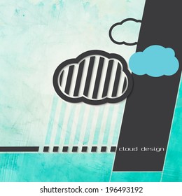 abstract paper clouds over textured background