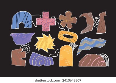 Conjunto de ilustraciones de colección de papel abstracto
