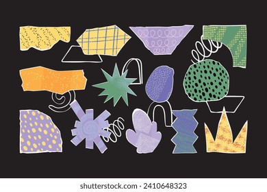Conjunto de ilustraciones de colección de papel abstracto
