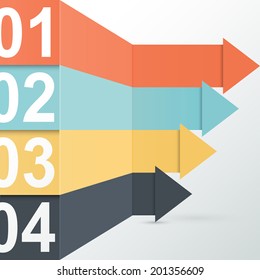Abstract paper colored arrows infographics. Vector  illustration