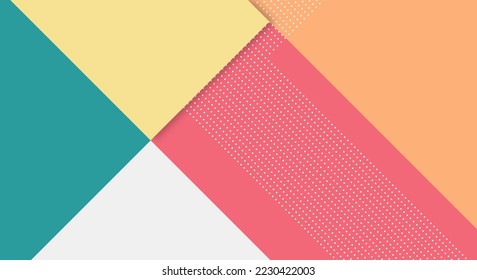 Abstract Paper Colorful Background with Memphis Papercut Style and Pastel Color for Wallpaper