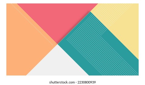 Abstract Paper Colorful Background with Memphis Papercut Style and Pastel Color for Wallpaper