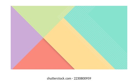 Abstract Paper Colorful Background with Memphis Papercut Style and Pastel Color for Wallpaper