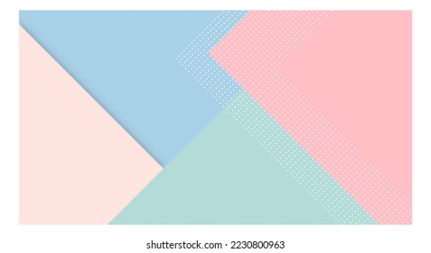 Abstract Paper Colorful Background with Memphis Papercut Style and Pastel Color for Wallpaper