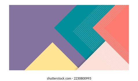 Abstract Paper Colorful Background with Memphis Papercut Style and Pastel Color for Wallpaper