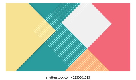 Abstract Paper Colorful Background with Memphis Papercut Style and Pastel Color for Wallpaper